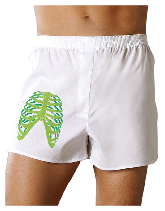 Human Green Skeleton Bones Ribcage Boxer Shorts-Boxer Shorts-TooLoud-White-Small-Davson Sales