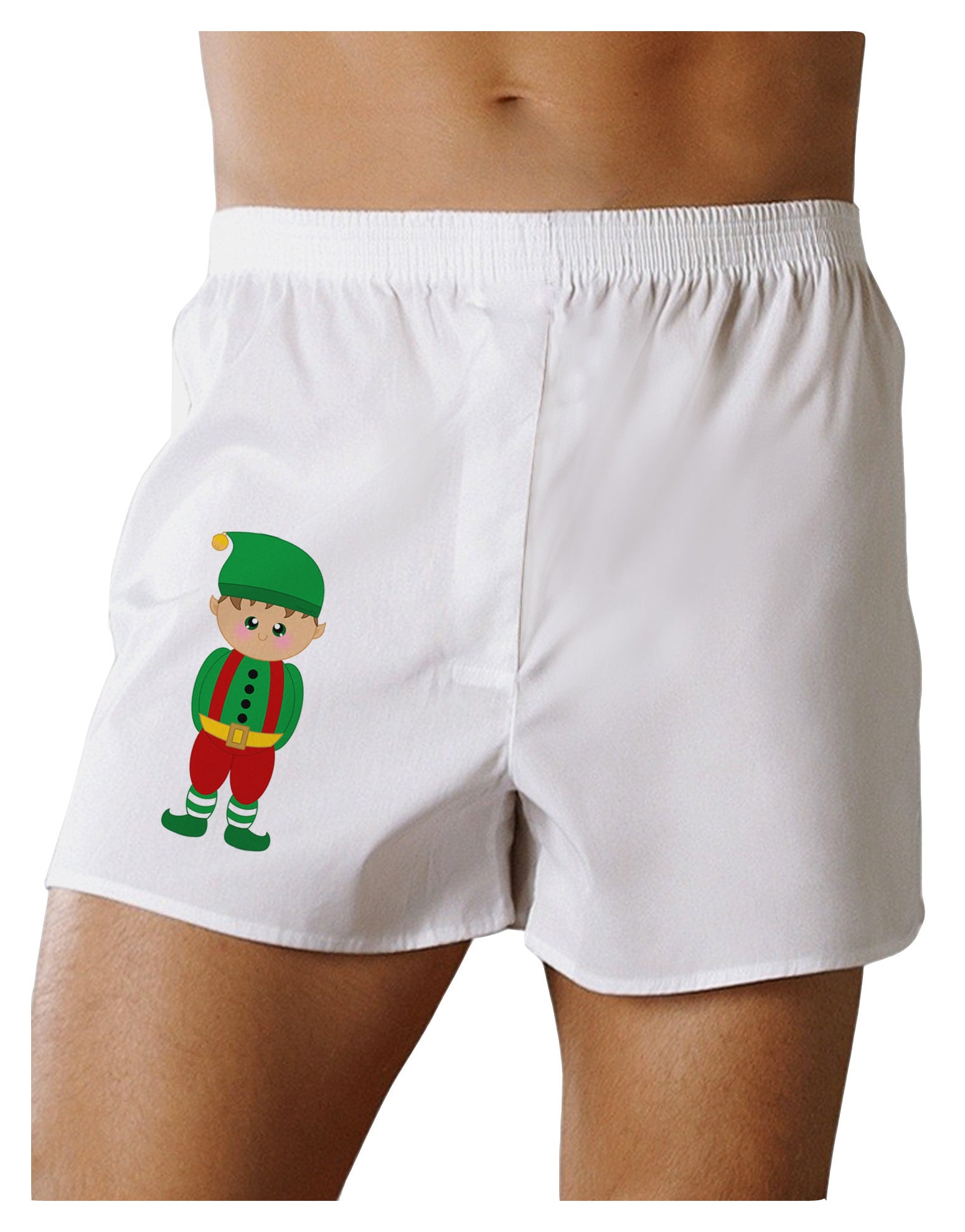 Cute Christmas Elf Boy Boxer Shorts-Boxer Shorts-TooLoud-White-Small-Davson Sales