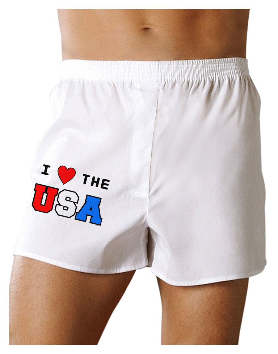 I Love Heart the USA Boxer Shorts-Boxer Shorts-TooLoud-White-Small-Davson Sales