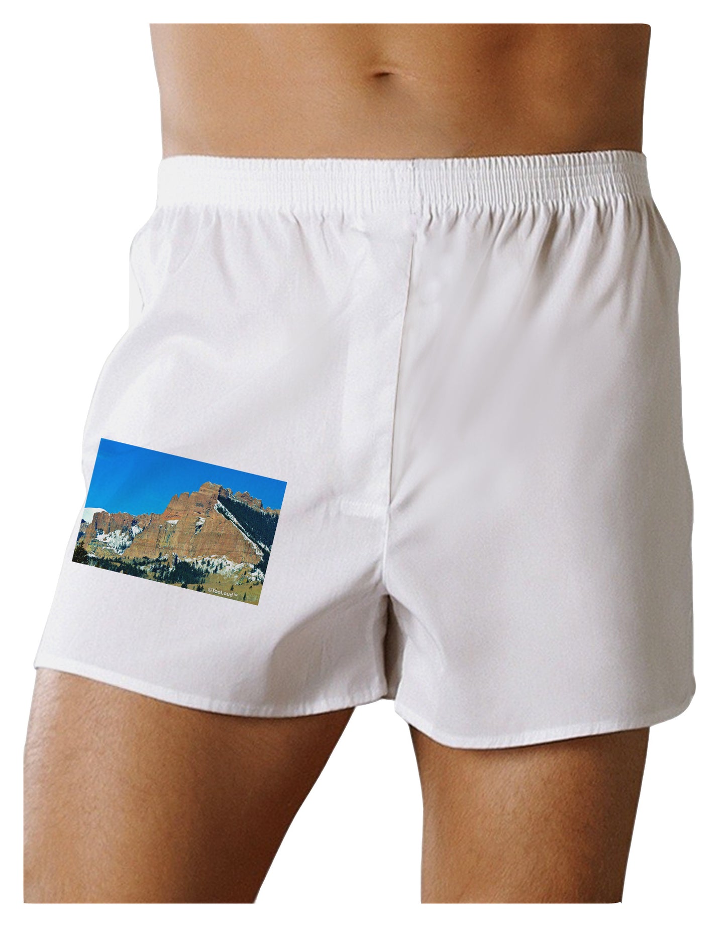 Colorado Snowy Mountains Boxer Shorts-Boxer Shorts-TooLoud-White-Small-Davson Sales