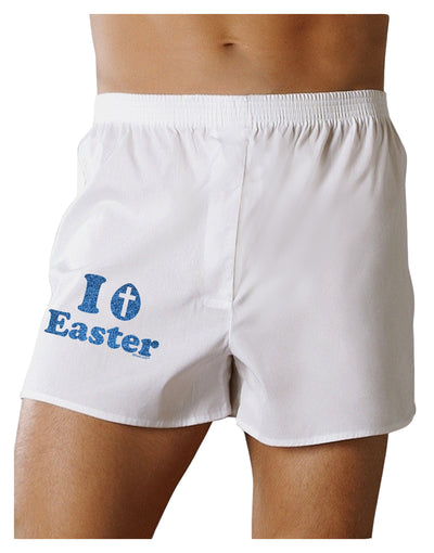 I Egg Cross Easter - Blue Glitter Boxers Shorts by TooLoud-Boxer Shorts-TooLoud-White-Small-Davson Sales
