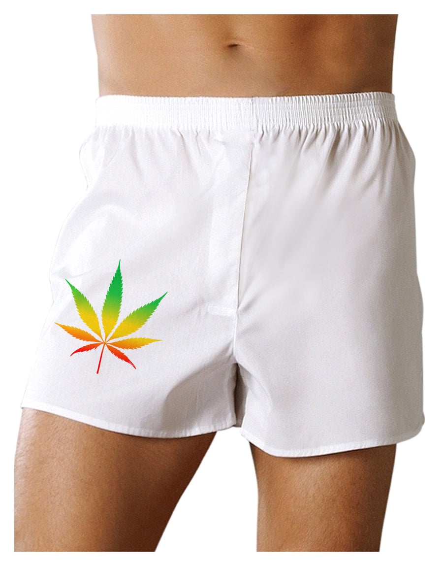 Marijuana Leaf Rastafarian Colors Boxer Shorts-Boxer Shorts-TooLoud-White-Small-Davson Sales