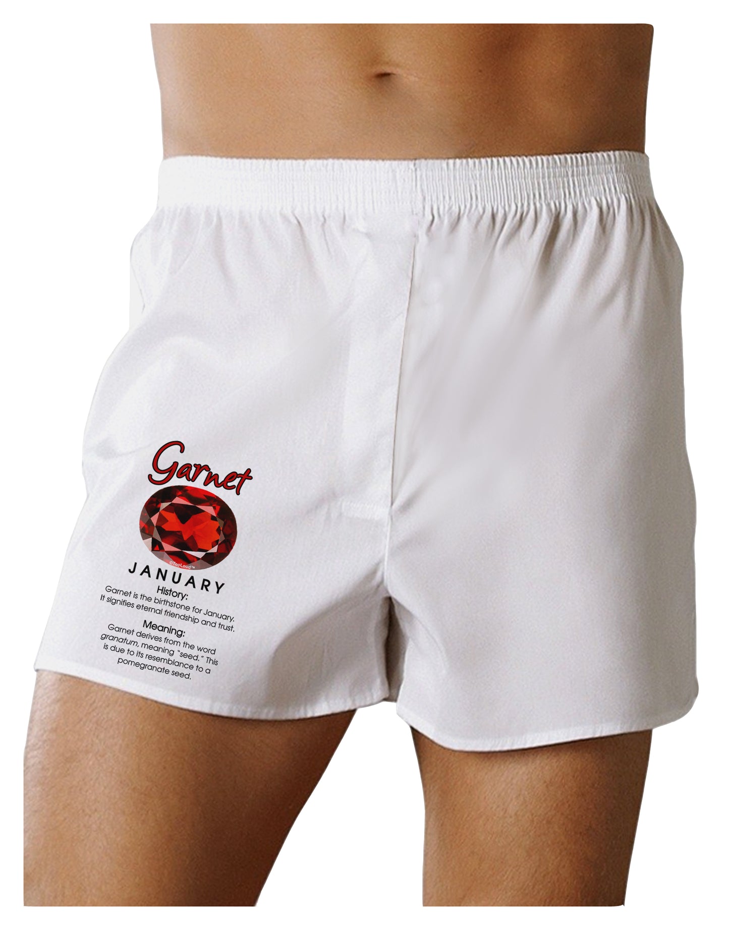 Birthstone Garnet Boxer Shorts-Boxer Shorts-TooLoud-White-Small-Davson Sales