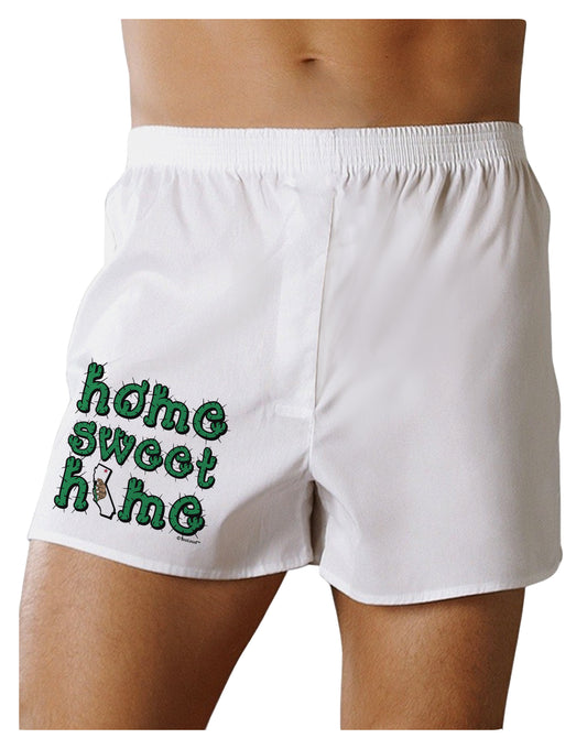 Home Sweet Home - California - Cactus and State Flag Boxer Shorts by TooLoud-Boxer Shorts-TooLoud-White-Small-Davson Sales