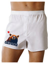 California Republic Design - Grizzly Bear and Star Boxers Shorts by TooLoud-Boxer Shorts-TooLoud-White-Small-Davson Sales