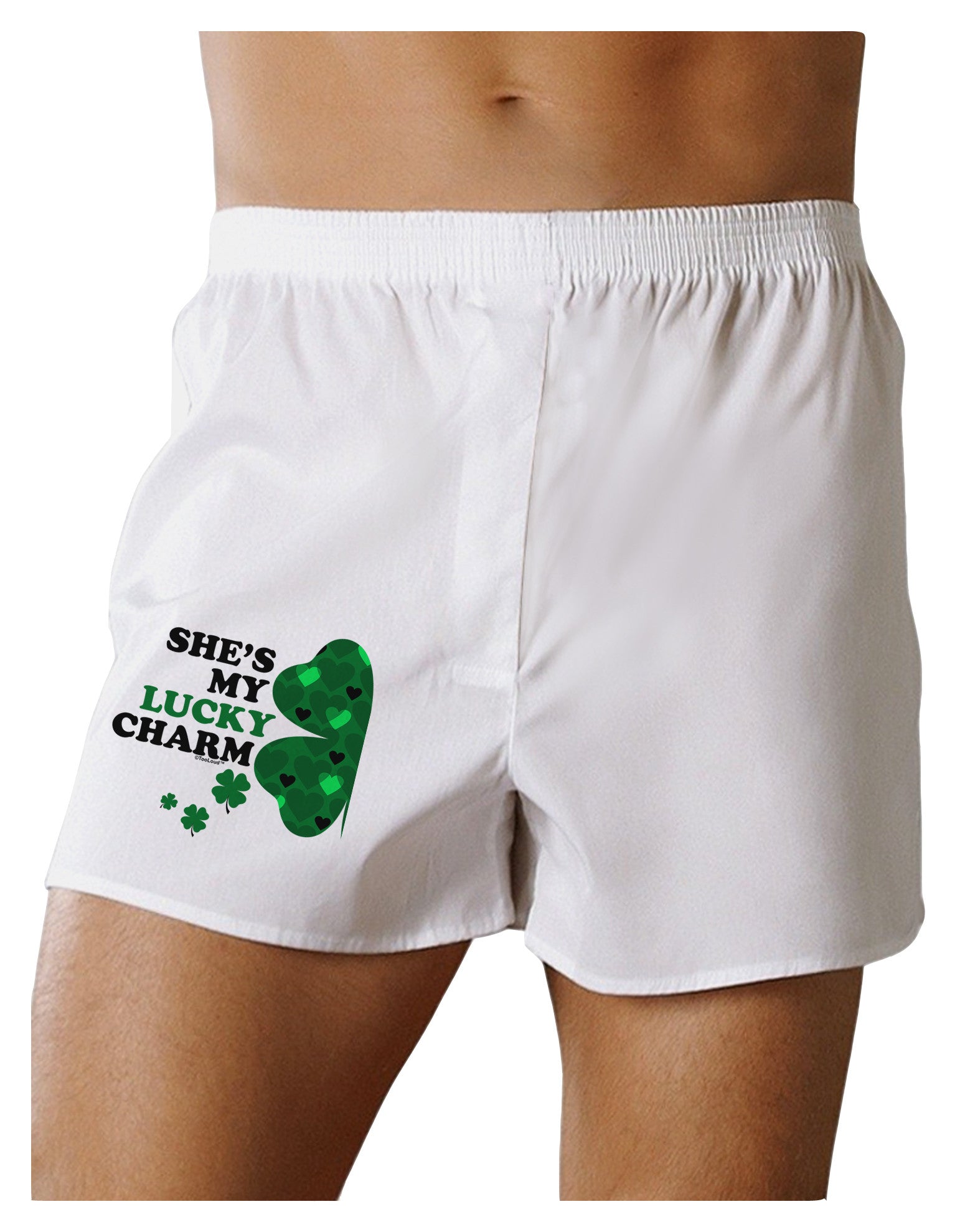 She's My Lucky Charm - Left Boxer Shorts-Boxer Shorts-TooLoud-White-Small-Davson Sales