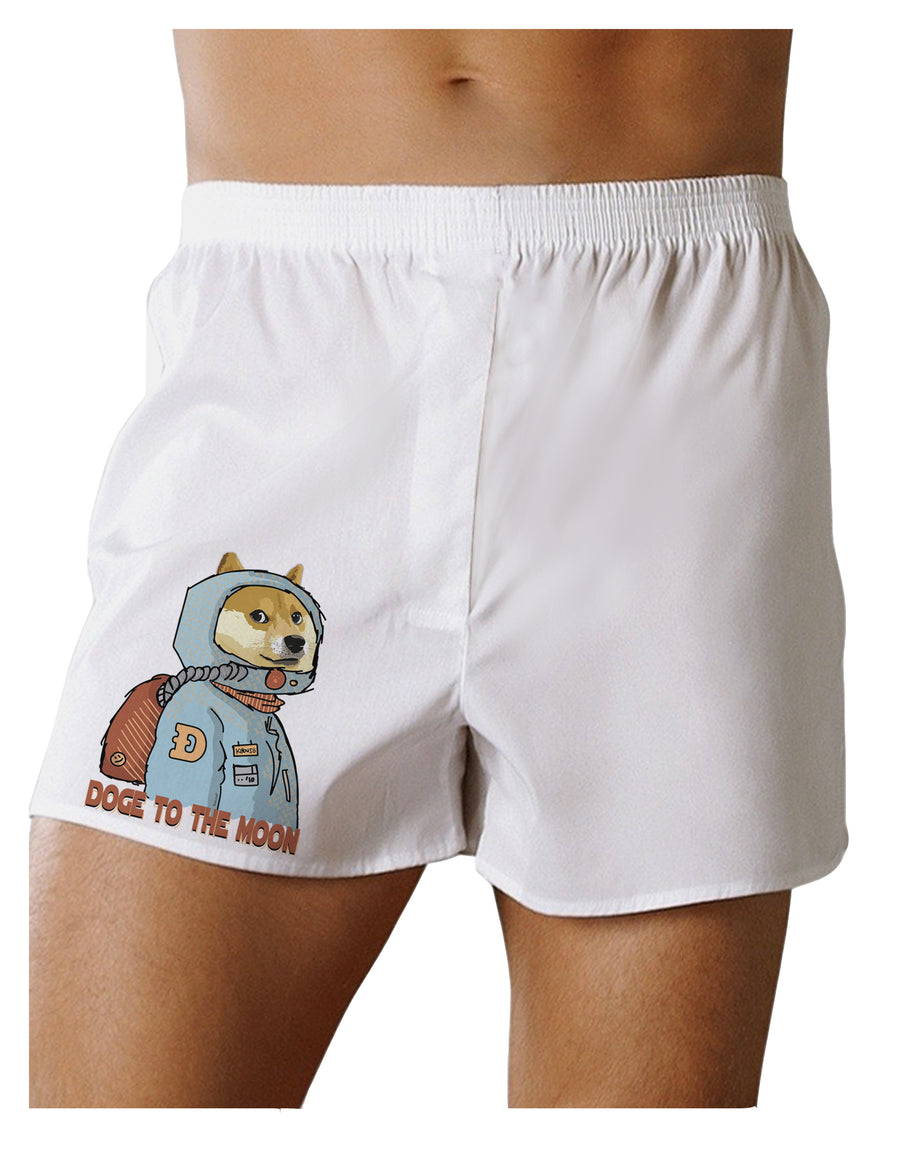 Doge to the Moon Boxers Shorts-Mens Boxers-TooLoud-White-Small-Davson Sales