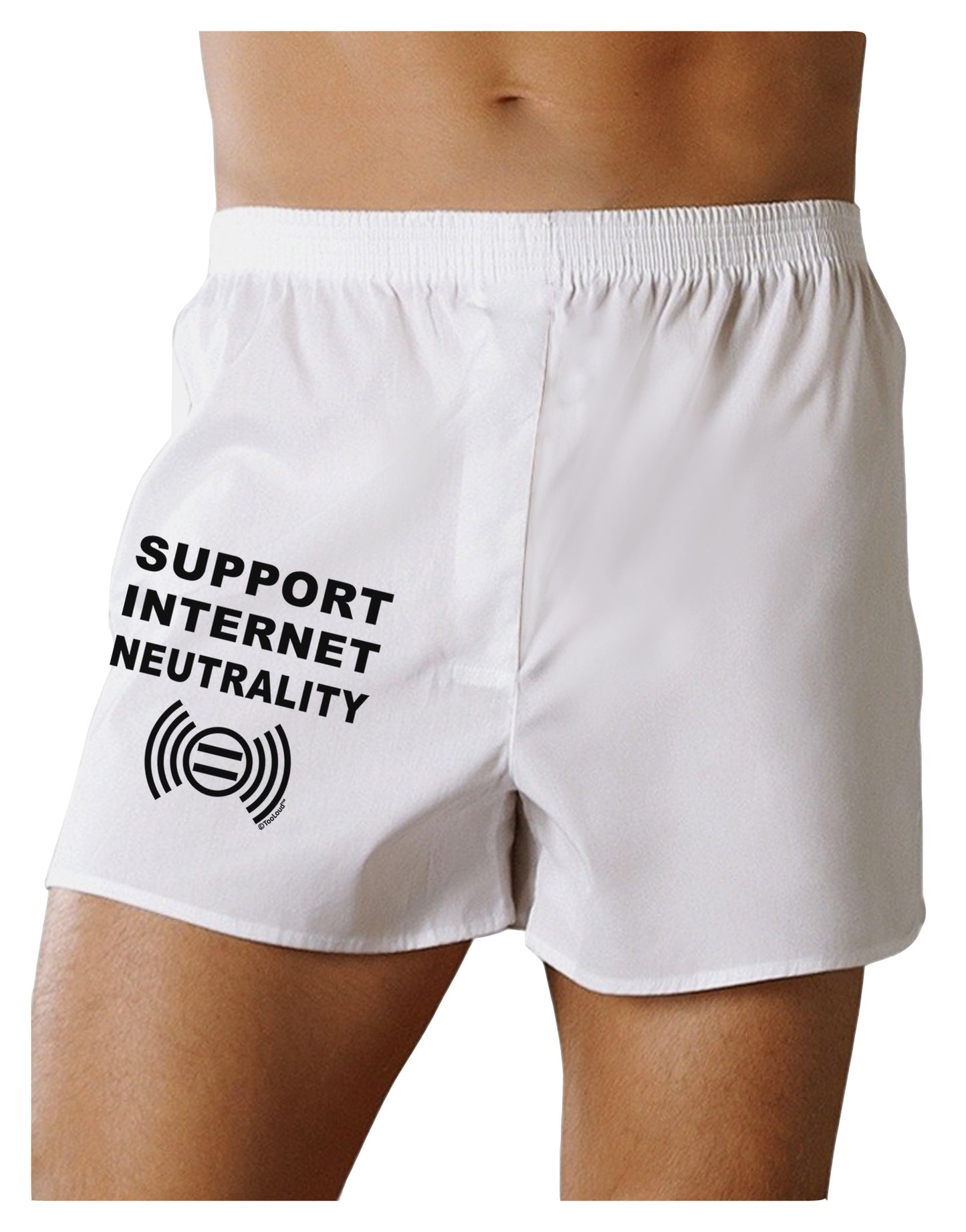 Support Internet Neutrality Boxer Shorts-Boxer Shorts-TooLoud-White-Small-Davson Sales
