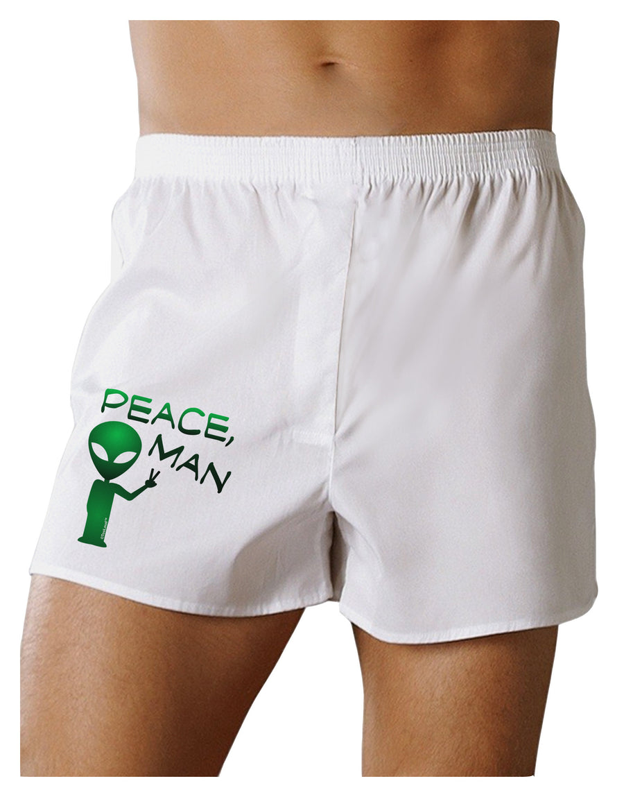 Peace Man Alien Boxer Shorts-Boxer Shorts-TooLoud-White-Small-Davson Sales