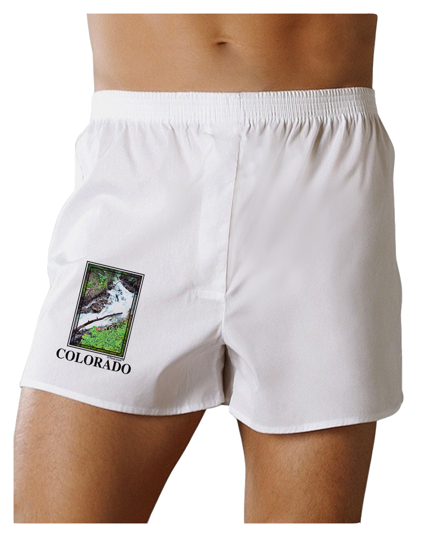 Colorado White River Text Boxer Shorts-Boxer Shorts-TooLoud-White-Small-Davson Sales