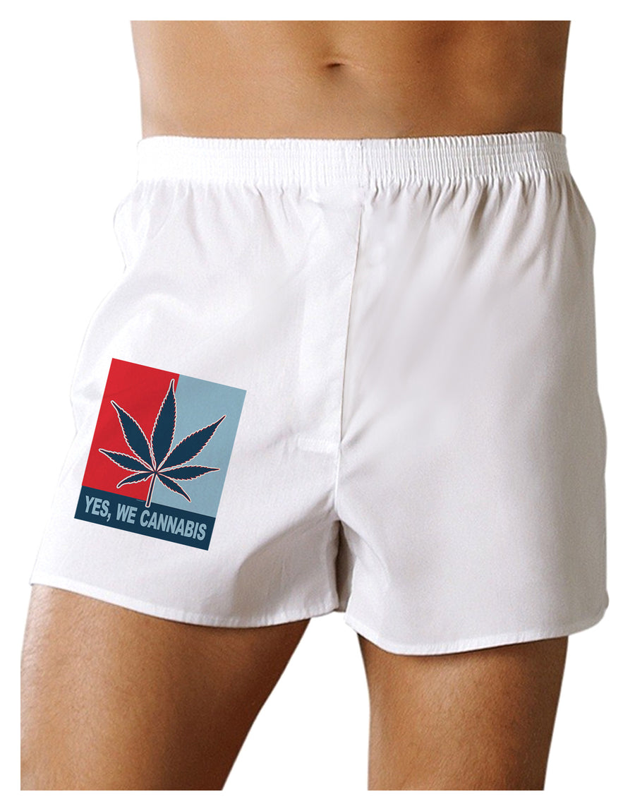 Yes We Cannabis - Marijuana Leaf Boxer Shorts-Boxer Shorts-TooLoud-White-Small-Davson Sales