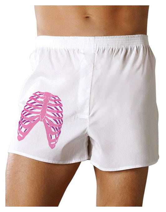 Human Pink Skeleton Bones Ribcage Boxer Shorts-Boxer Shorts-TooLoud-White-Small-Davson Sales