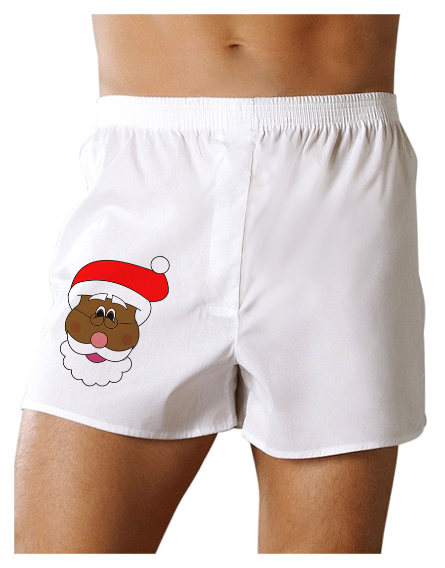 Black Santa Claus Face Christmas Boxer Shorts-Boxer Shorts-TooLoud-White-Small-Davson Sales