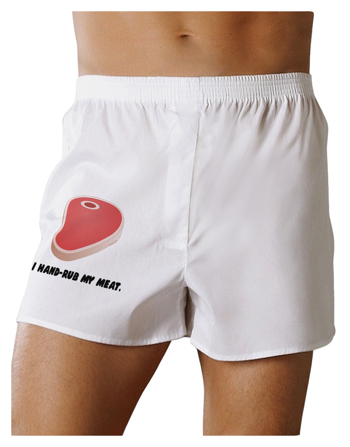 I Hand-Rub My Meat - Steak Boxer Shorts-Boxer Shorts-TooLoud-White-Small-Davson Sales
