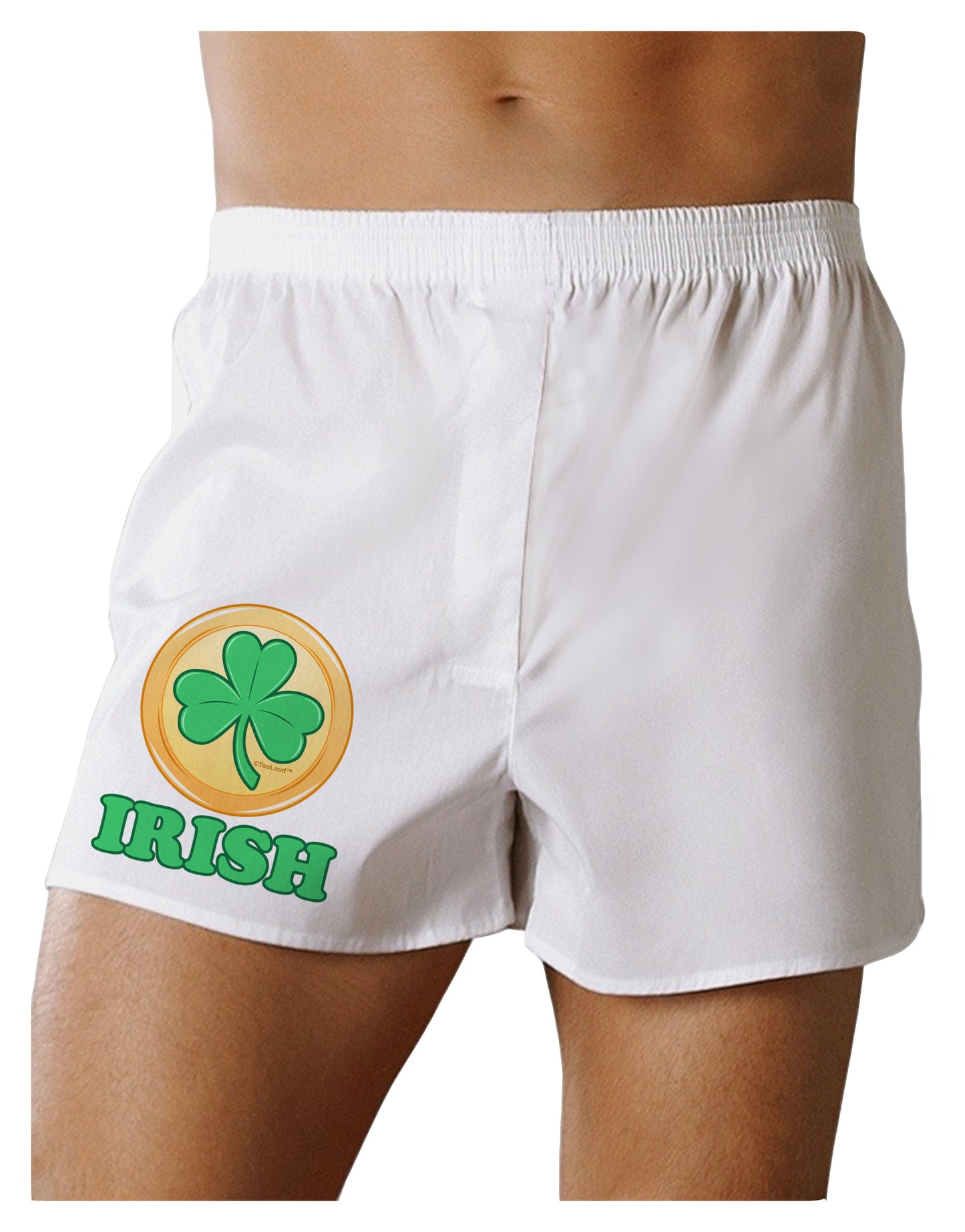 Shamrock Button - Irish Boxer Shorts by TooLoud-Boxer Shorts-TooLoud-White-Small-Davson Sales