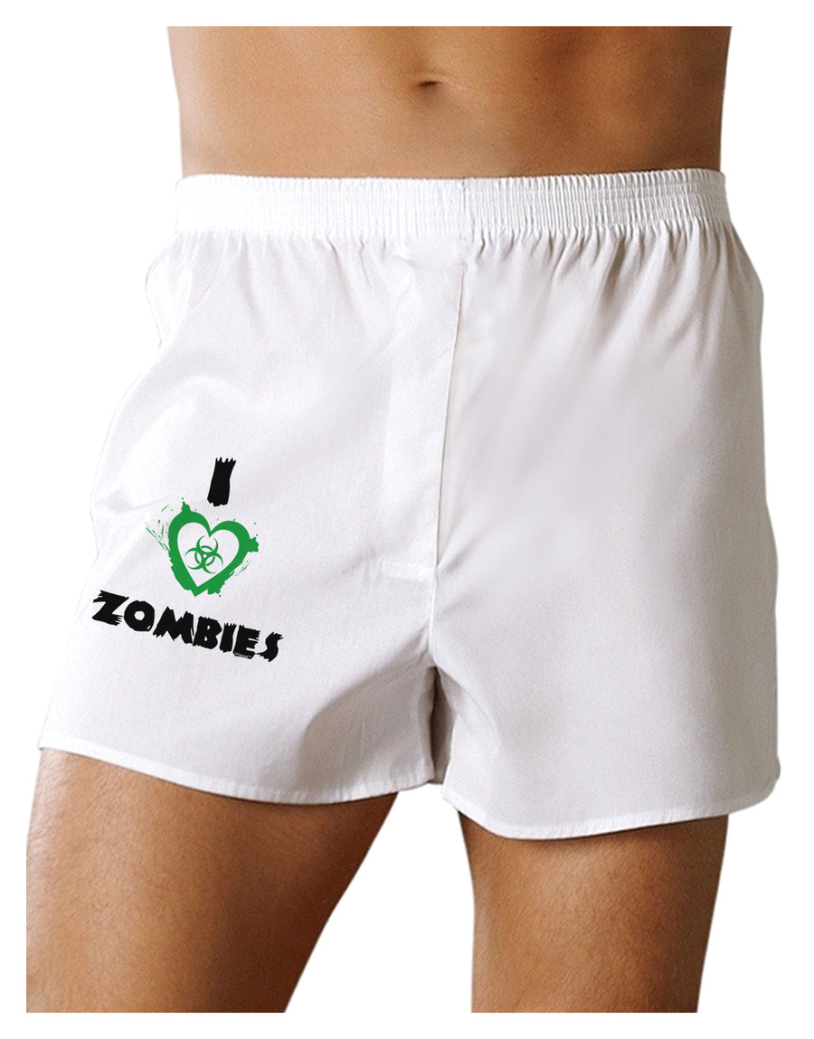 I Heart Zombies - Bio Hazard Heart Green Boxer Shorts-Boxer Shorts-TooLoud-White-Small-Davson Sales