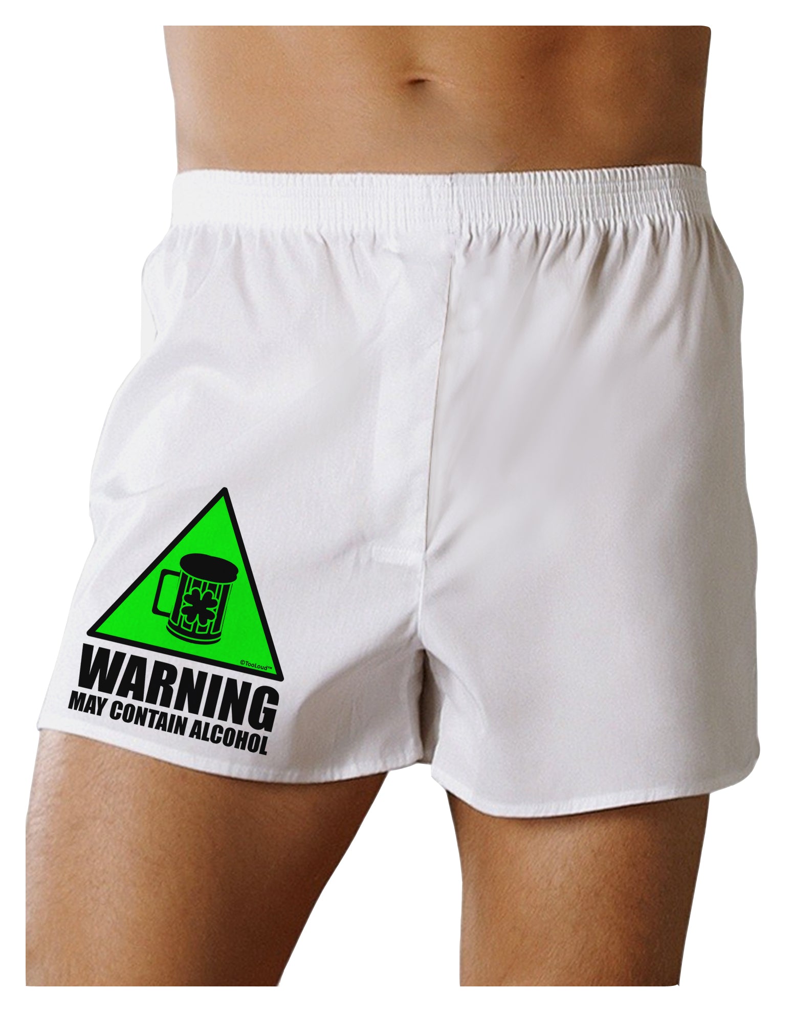 Warning May Contain Alcohol Boxer Shorts by TooLoud-Boxer Shorts-TooLoud-White-Small-Davson Sales