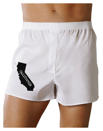 California - United States Shape Boxer Shorts by TooLoud-Boxer Shorts-TooLoud-White-Small-Davson Sales