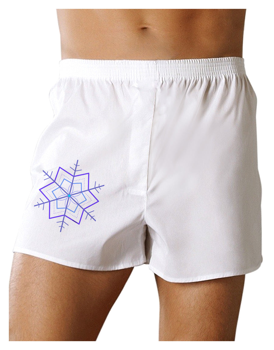 Snowflake Star Christmas Boxer Shorts-Boxer Shorts-TooLoud-White-Small-Davson Sales