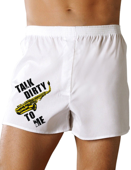 Talk Dirty To Me Saxophone Boxer Shorts-Boxer Shorts-TooLoud-White-Small-Davson Sales