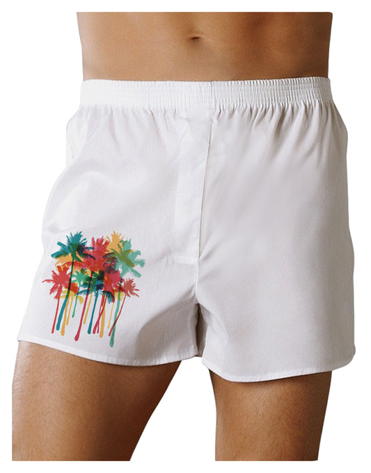 Paint Splash Palm Trees Boxer Shorts-Boxer Shorts-TooLoud-White-Small-Davson Sales