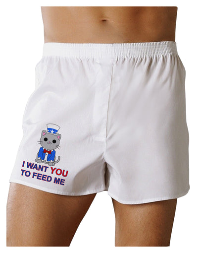 Patriotic Cat I Want You Boxers Shorts by TooLoud-Boxer Shorts-TooLoud-White-Small-Davson Sales