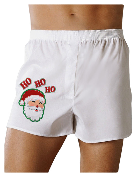 Ho Ho Ho Santa Claus Face Faux Applique Boxer Shorts-Boxer Shorts-TooLoud-White-Small-Davson Sales