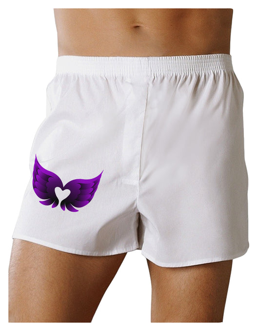Cute Dark Angel Wings Black and Purple Heart Boxer Shorts-Boxer Shorts-TooLoud-White-Small-Davson Sales