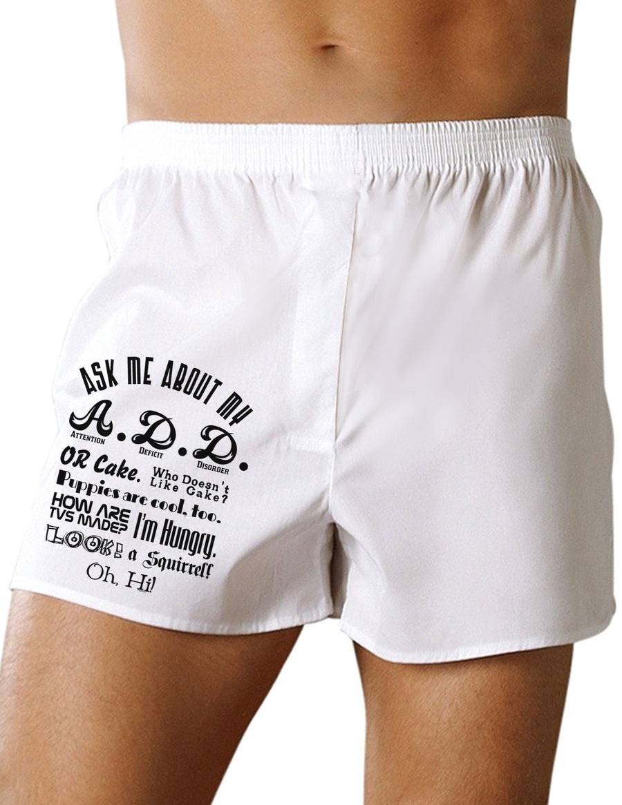 Ask Me About My A.D.D. Boxer Shorts-Boxer Shorts-TooLoud-White-Small-Davson Sales