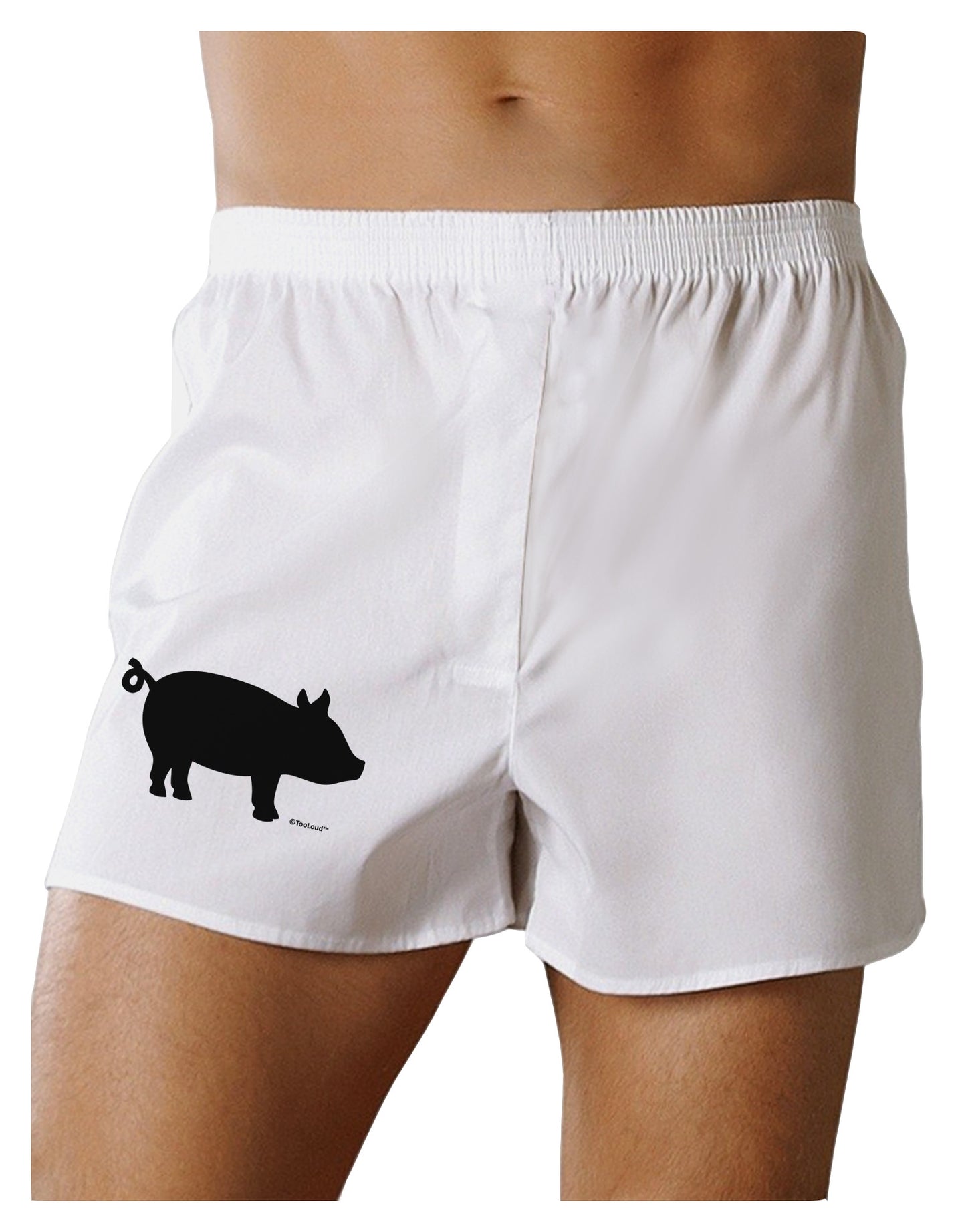 Pig Silhouette Design Boxer Shorts by TooLoud-Boxer Shorts-TooLoud-White-Small-Davson Sales