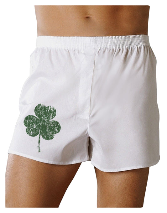 Distressed Traditional Irish Shamrock Boxer Shorts-Boxer Shorts-TooLoud-White-Small-Davson Sales
