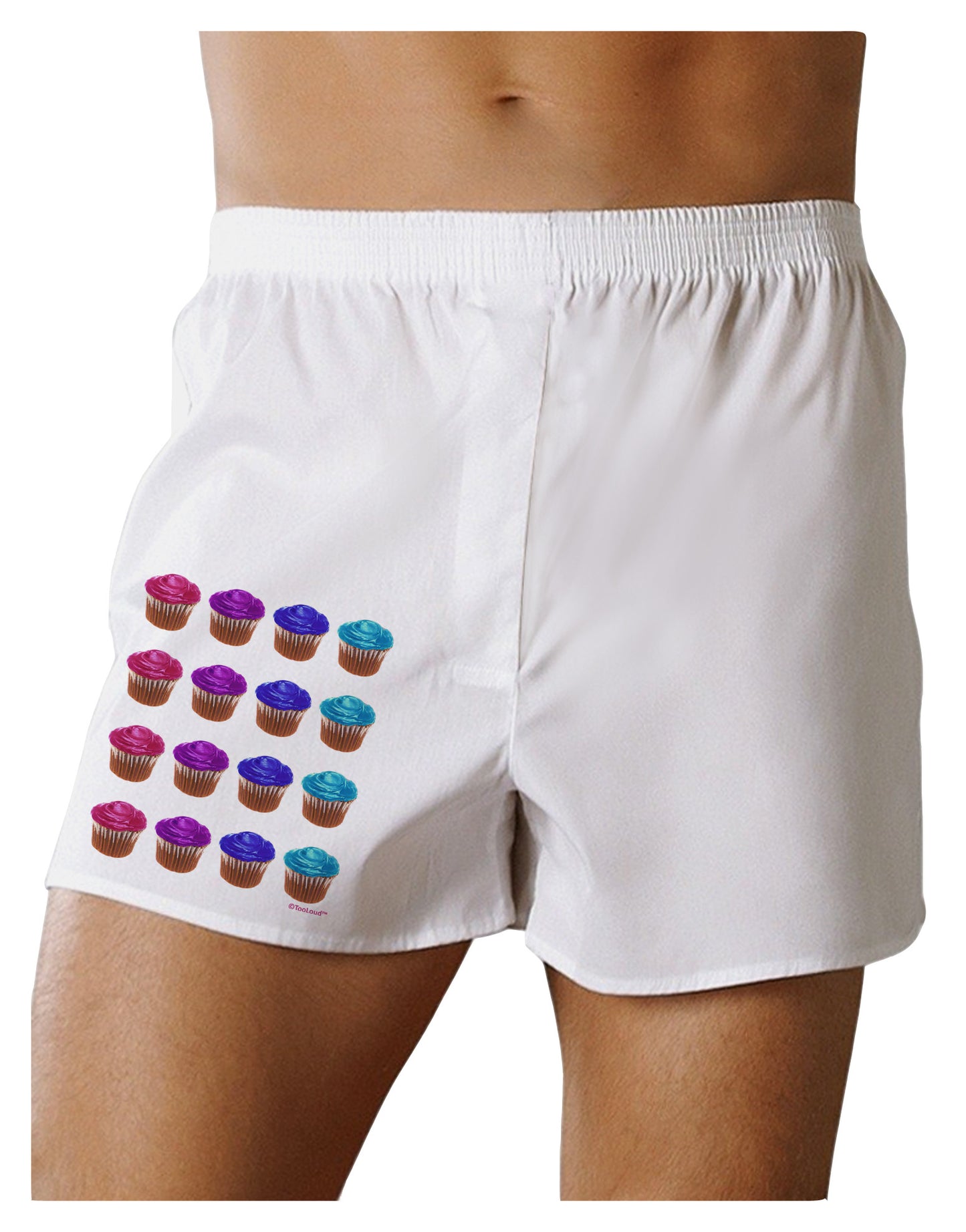 Colorful Cupcake Pattern Boxer Shorts by TooLoud-Boxer Shorts-TooLoud-White-Small-Davson Sales