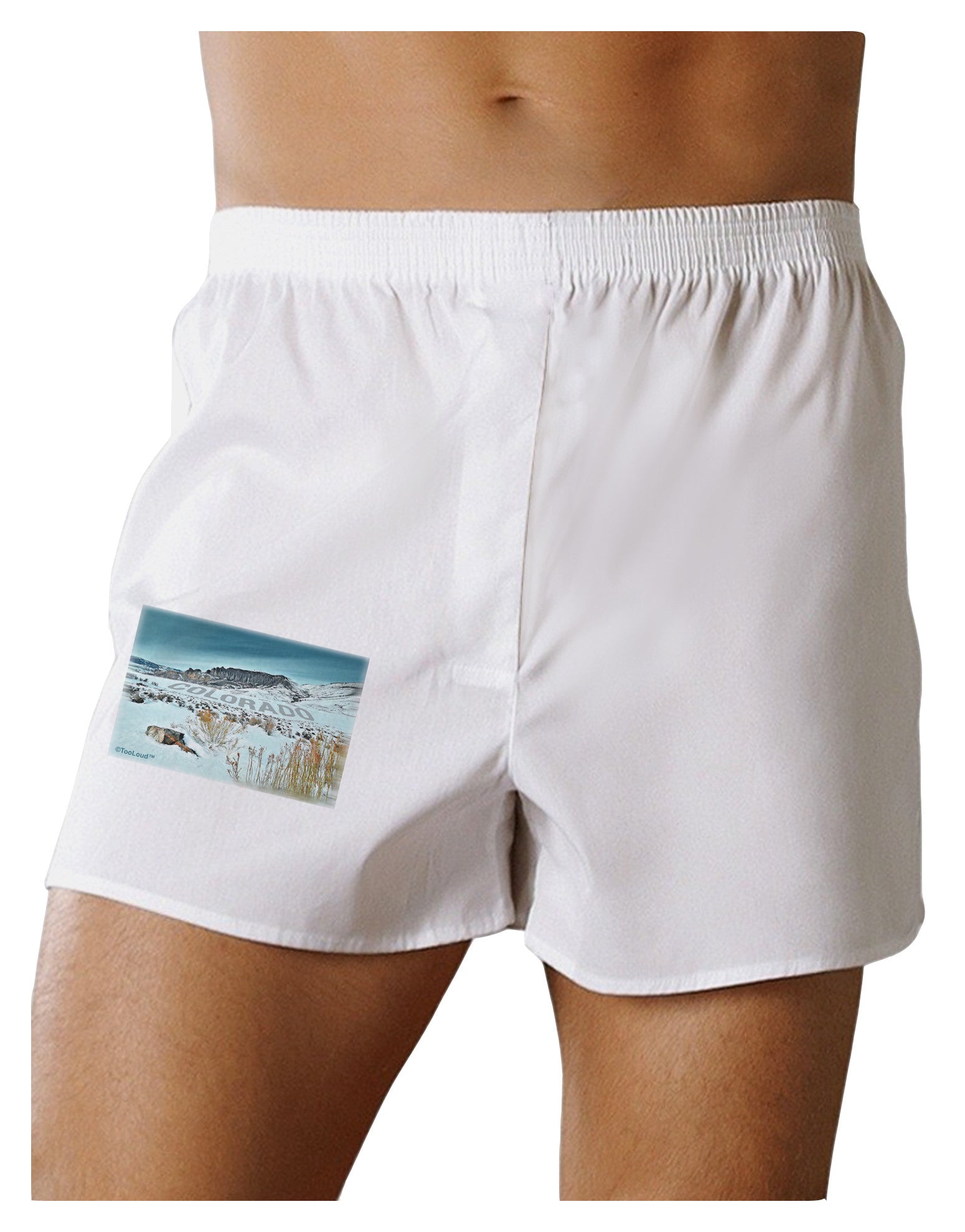 CO Snow Scene Text Boxer Shorts-Boxer Shorts-TooLoud-White-Small-Davson Sales