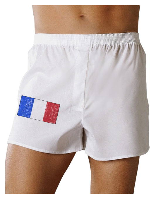 French Flag - France Distressed Boxer Shorts by TooLoud-Boxer Shorts-TooLoud-White-Small-Davson Sales