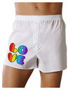 Rainbow LOVE Text Boxer Shorts by TooLoud-Boxer Shorts-TooLoud-White-Small-Davson Sales