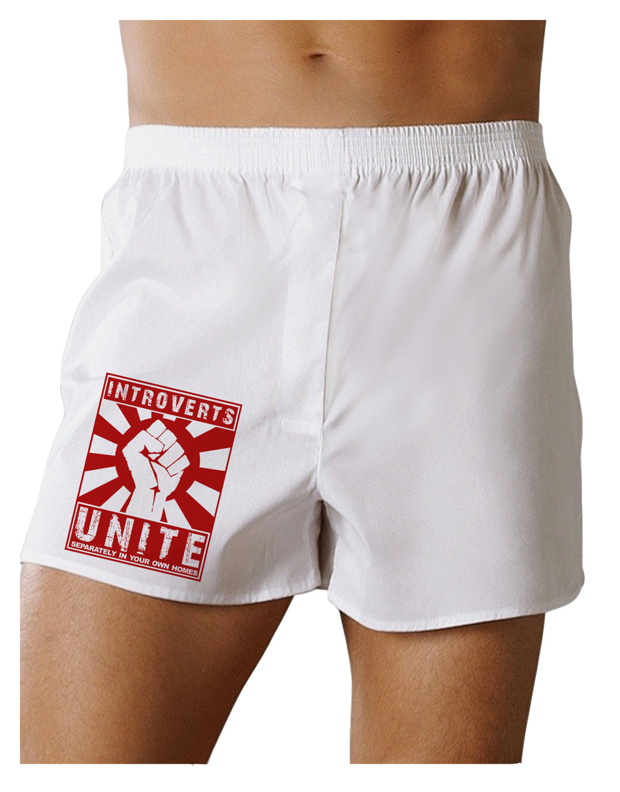 Introverts Unite Funny Boxers Shorts by TooLoud-TooLoud-White-Small-Davson Sales