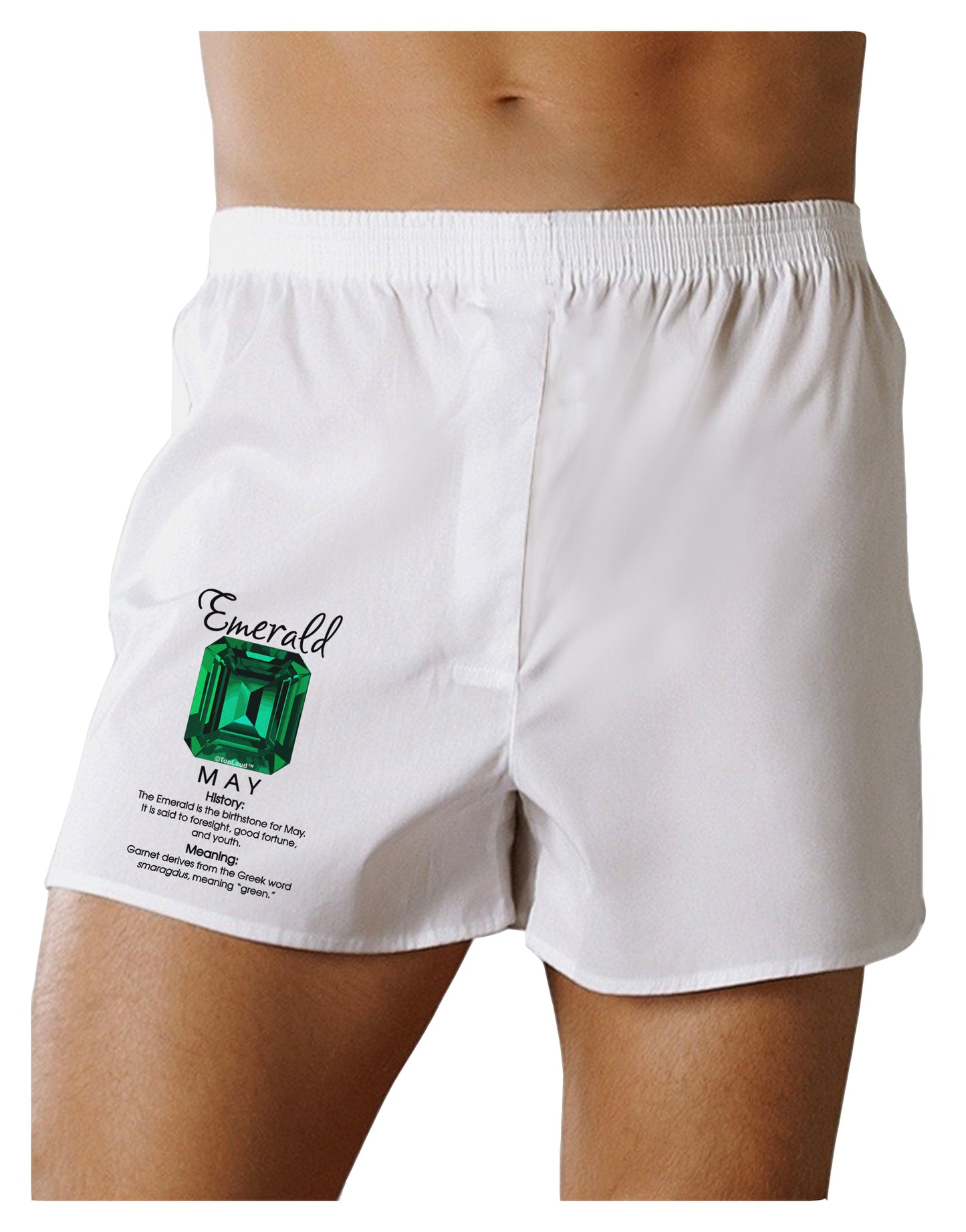 Birthstone Emerald Boxer Shorts-Boxer Shorts-TooLoud-White-Small-Davson Sales