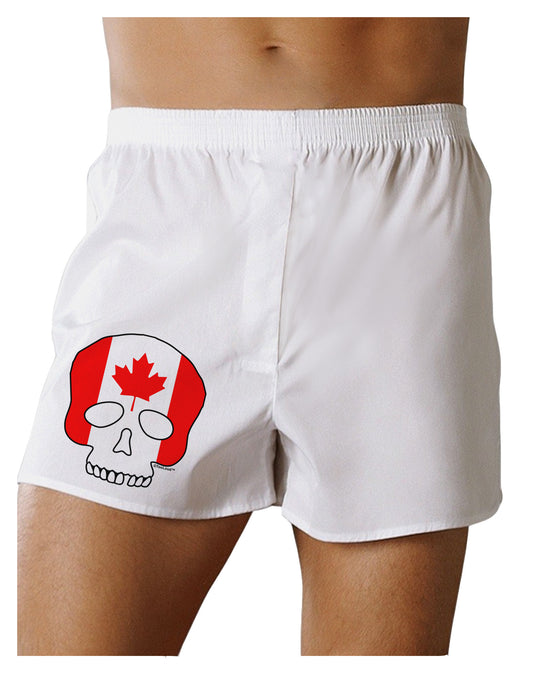 Skull Flag Canada Boxer Shorts-Boxer Shorts-TooLoud-White-Small-Davson Sales