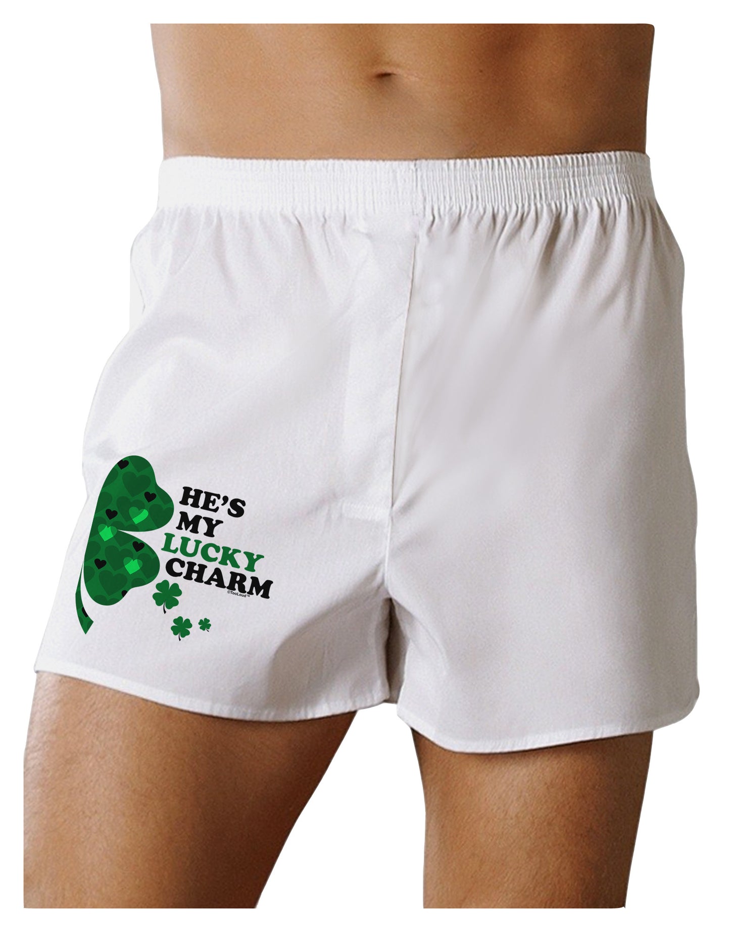 He's My Lucky Charm - Right Boxer Shorts-Boxer Shorts-TooLoud-White-Small-Davson Sales