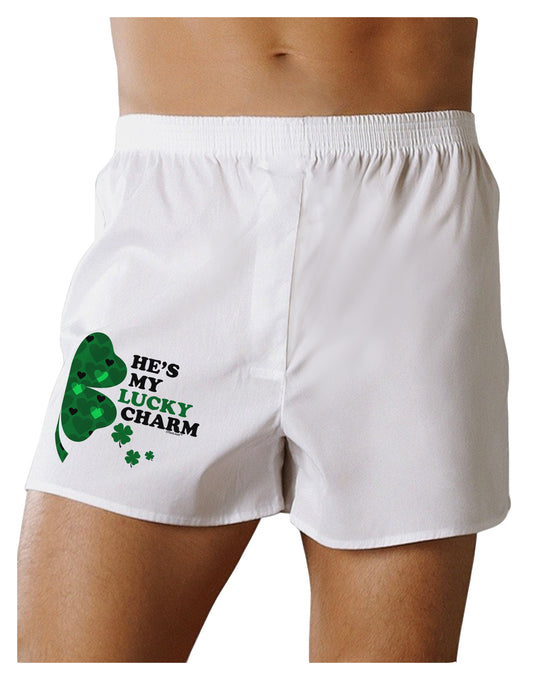 He's My Lucky Charm - Right Boxer Shorts-Boxer Shorts-TooLoud-White-Small-Davson Sales