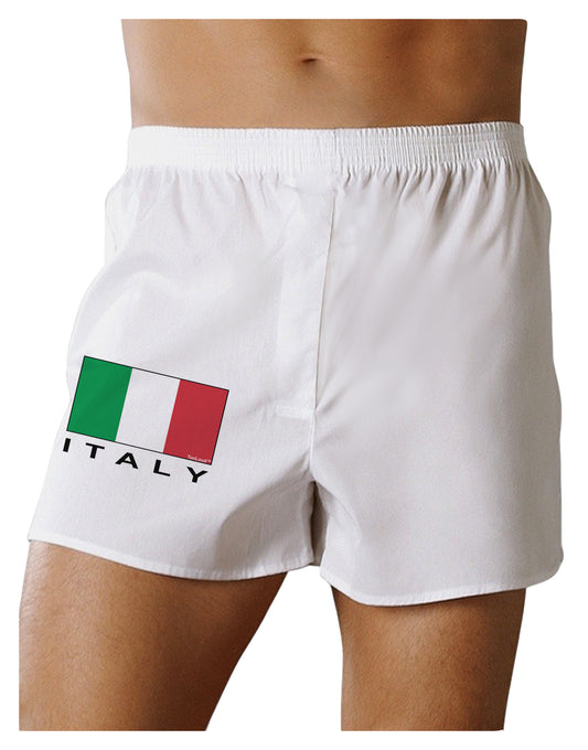 Italian Flag - Italy Text Boxer Shorts by TooLoud-Boxer Shorts-TooLoud-White-Small-Davson Sales
