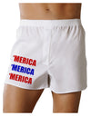 Merica Merica Merica - Red and Blue Boxer Shorts-Boxer Shorts-TooLoud-White-Small-Davson Sales