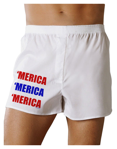 Merica Merica Merica - Red and Blue Boxer Shorts-Boxer Shorts-TooLoud-White-Small-Davson Sales