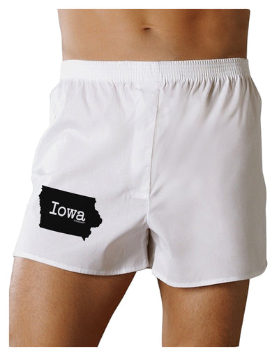 Iowa - United States Shape Boxers Shorts by TooLoud-Boxer Shorts-TooLoud-White-Small-Davson Sales