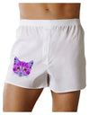 Geometric Kitty Purple Boxer Shorts-Boxer Shorts-TooLoud-White-Small-Davson Sales