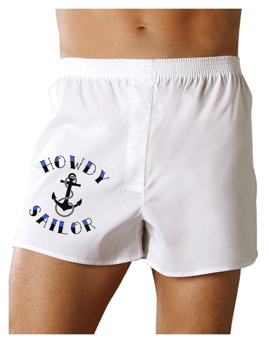 Howdy Sailor Nautical Anchor Boxers Shorts-Boxer Shorts-TooLoud-White-Small-Davson Sales