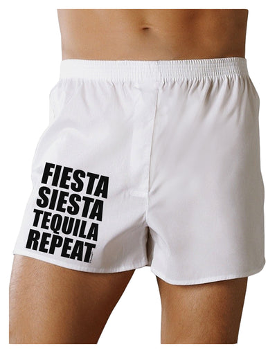 Fiesta Siesta Tequila Repeat Boxer Shorts by TooLoud-Boxer Shorts-TooLoud-White-Small-Davson Sales