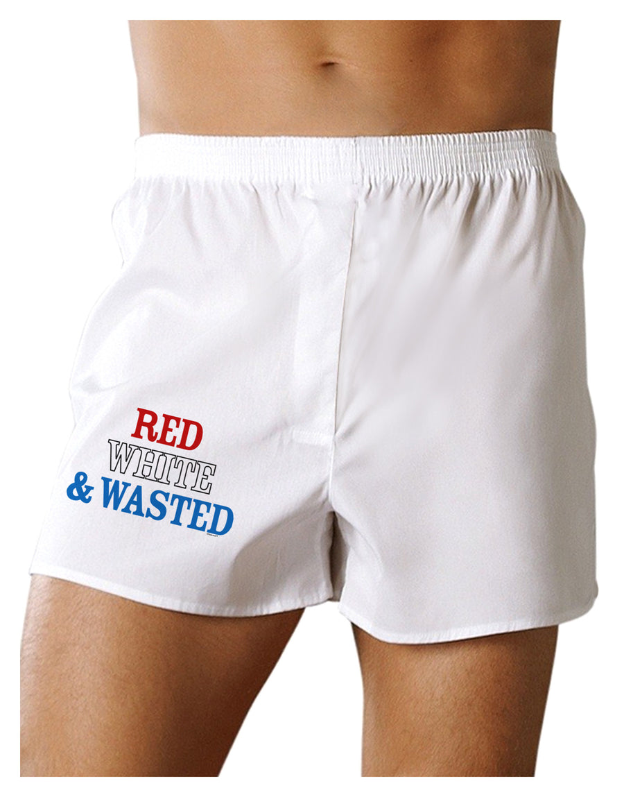 Red White and Wasted Boxer Shorts-Boxer Shorts-TooLoud-White-Small-Davson Sales