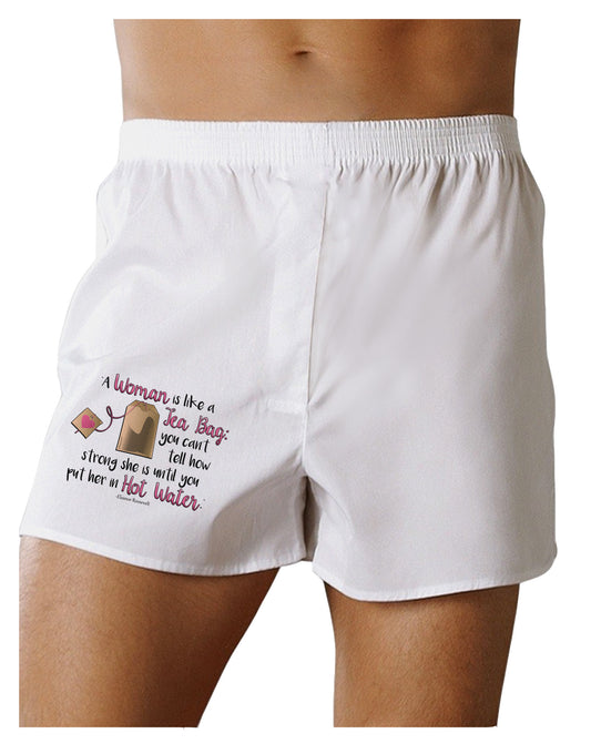 Woman Like A Tea Bag Eleanor R Boxer Shorts-Boxer Shorts-TooLoud-White-Small-Davson Sales