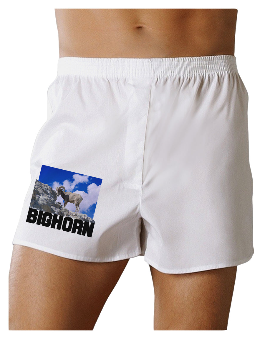 Bighorn Ram Text Boxer Shorts-Boxer Shorts-TooLoud-White-Small-Davson Sales